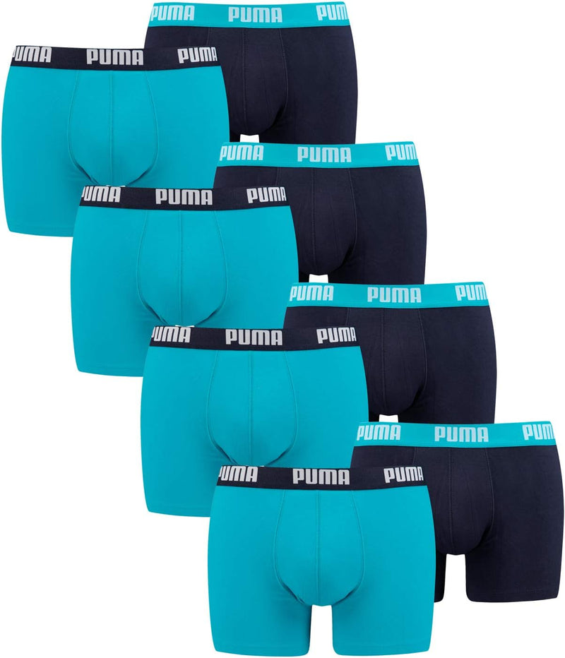 PUMA Herren Boxershorts Unterhosen 521015001 8er Pack, Wäschegrösse:XL, Artikel:-796 Aqua/Blue