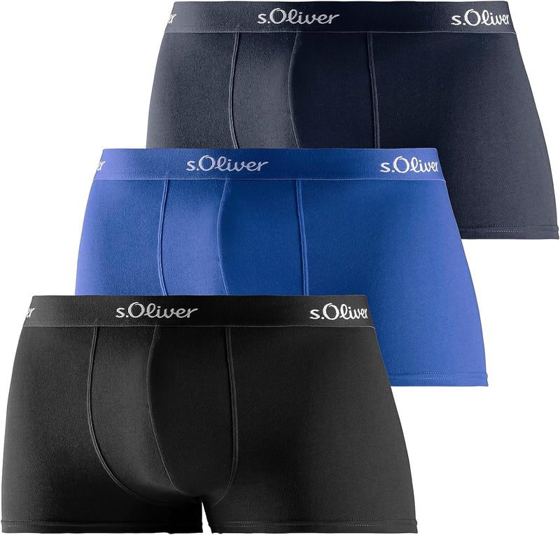 s.Oliver Herren Boxershorts (3er Pack) L Blau Sortiert, L Blau Sortiert