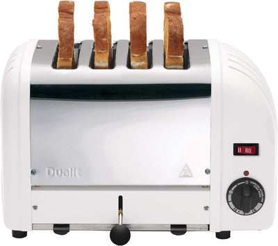 Dualit Edelstahl-Toaster, 4 Scheiben weiss, Weiss