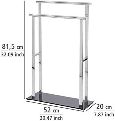 WENKO Handtuchbutler Lava - Handtuchständer, Edelstahl rostfrei, 52 x 81.5 x 20 cm, Glänzend Glänzen
