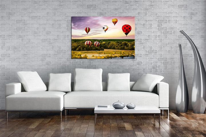 deyoli Fahrt mit einem Heissluftballon Format: 80x60 als Leinwandbild, Motiv fertig gerahmt auf Echt