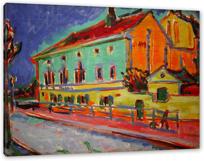 Generisch Ernst Ludwig Kirchner - Häuser in Dresden als Leinwandbild / Grösse: 100x70 cm / Wandbild