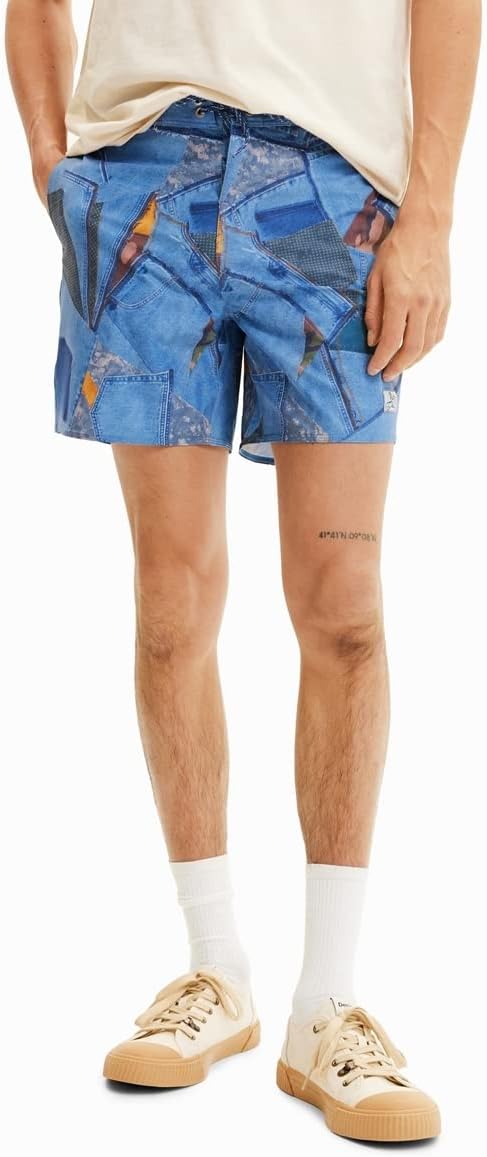 Desigual Herren Man Woven Board Shorts M Blau, M Blau