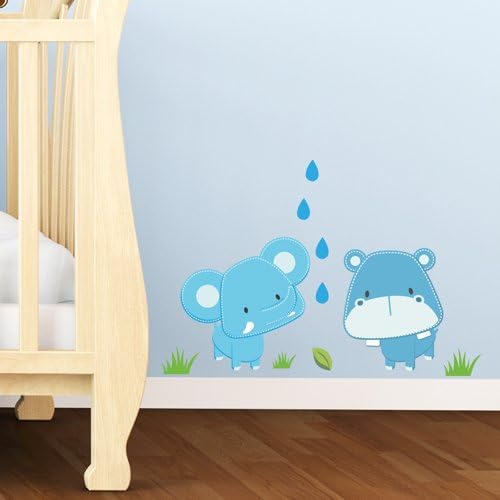 Wandkings Baby Safari Tiere Wandsticker XL Set, 50 Aufkleber, Gesamtfläche 130 x 70 cm