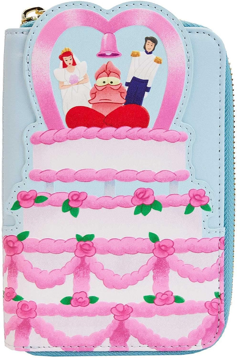 Loungefly Disney Purse Little Mermaid Wedding Cake Nue offiziell Blau Zip Around One Size Standard,