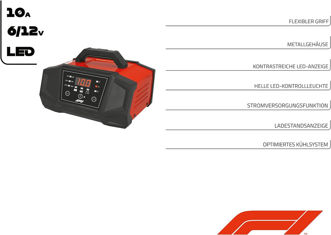 Formula 1 Mikroprozessor Batterie Ladegerät 10 Ampere für 6/12 V, 7-stufig, Power-Supply, Auto Erhal