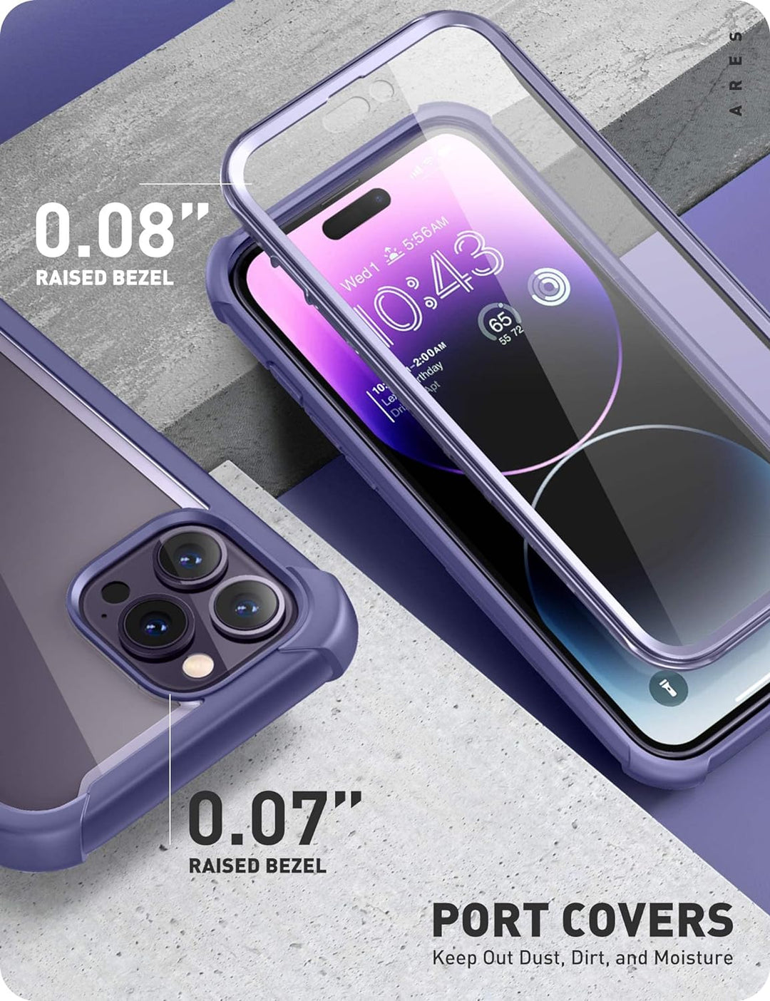 i-Blason Ares Series für iPhone 14 Pro 6,1 Zoll (2022 Release), zweilagige, robuste, transparente Bu