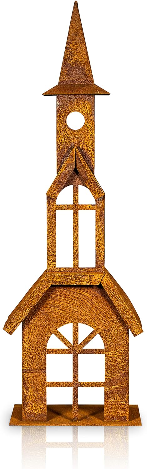 Blümelhuber Kathedrale Deko Skulptur für Garten, Terrasse oder Balkon - Metall Edelrost Garten Deko