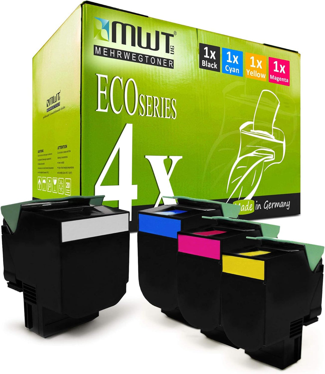 Mehrwegtoner 4X XL Toner im Set kompatibel für Lexmark CS417dn CS517de CX417de CX517de ersetzt 71B0H