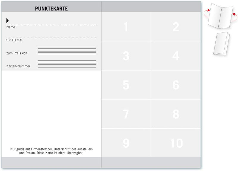 200 Punktekarten/Abokarten mit 10 Feldern, für Ergo Ergotherapie. Praktisches Scheckkartenformat. Au