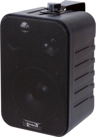Dynavox 3-Wege Mini-Box mit Halterung für Wandmontage, Paar, Kleiner Surround-Lautsprecher für Heimk