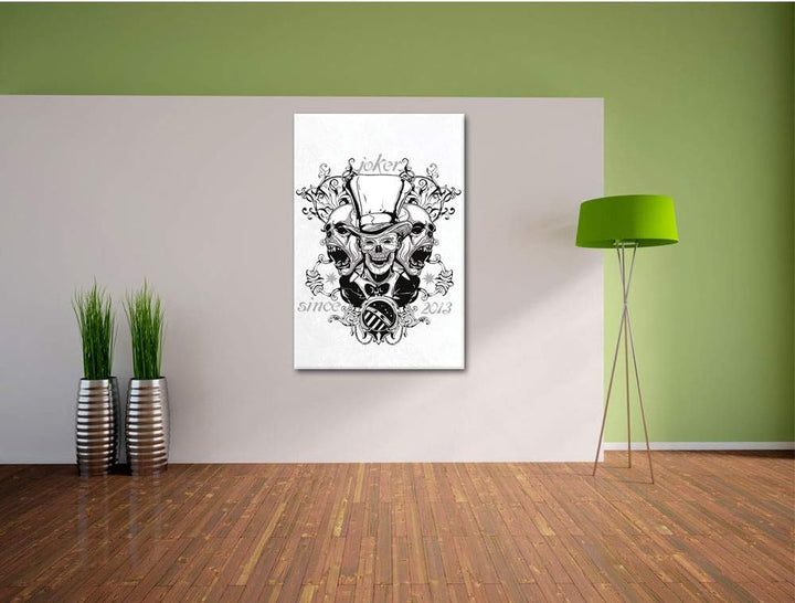 Joker white Leinwandbild Bild auf Leinwand, XXL riesige Bilder fertig gerahmt mit Keilrahmen, Kunstd