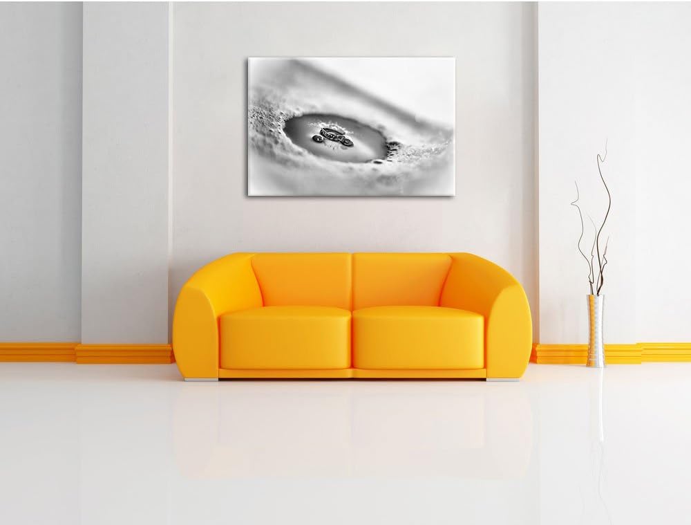 Pixxprint Wassertropfen im Schaum / 100x70cm Leinwandbild bespannt auf Holzrahmen/Wandbild Kunstdruc