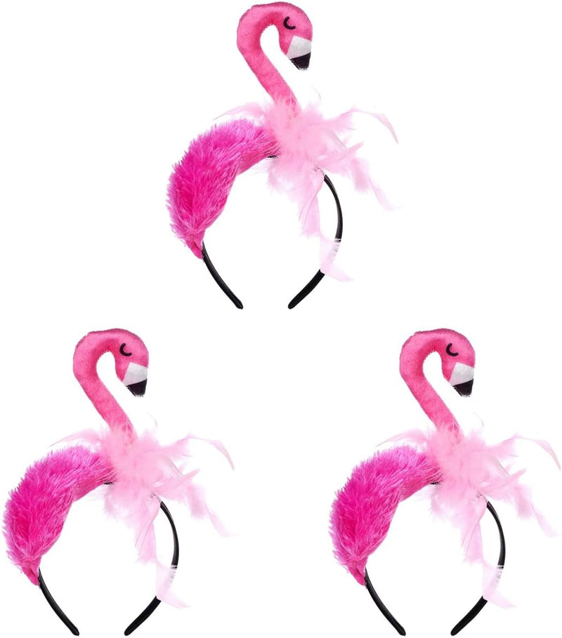 Amosfun 3 Stück Flamingo-Stirnband Flamingo-Kopfschmuck für Hawaii-Karneval Tropisches Party-Haar-Ac