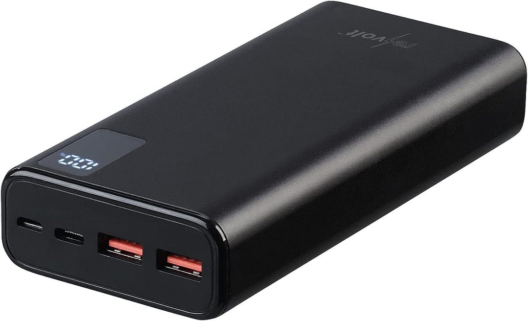 revolt Powerbank 12V: USB-Powerbank, 20.000 mAh, USB-C PD, Display, Metall, QC3.0, 3 A, 20 W (Powerb