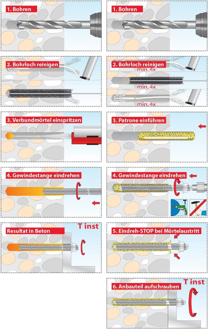 TOX Gewindestange Stix verzinkt M16 x 165, 10 Stück - 070101251 Verzinkt M16x165 mm, Verzinkt M16x16