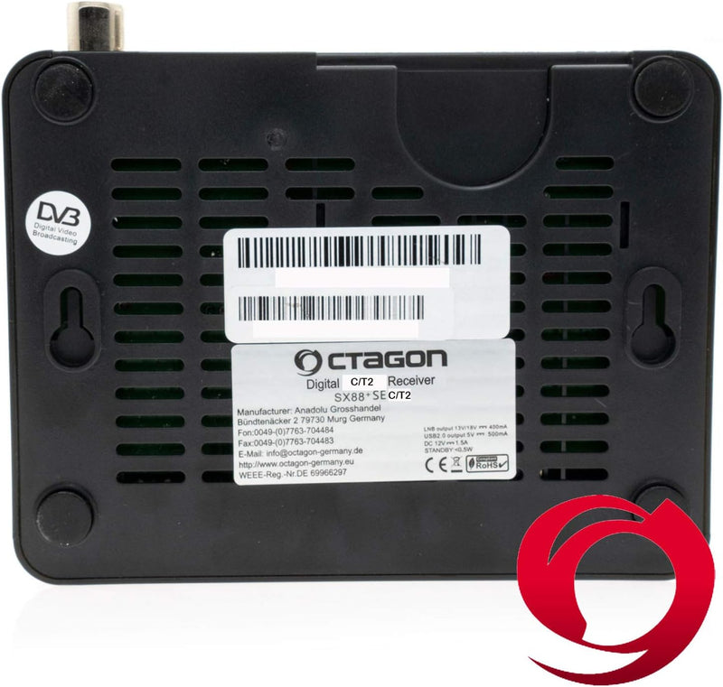 OCTAGON SX88+ SE WL H.265 HD Mini Hybrid-Receiver C/T2+ Smart IPTV Box schwarz – DVB-C/DVBT 2, USB-R