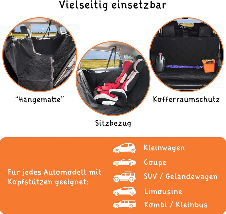 Floxik Hundedecke für jedes Auto – Premium Hunde Autoschondecke für die Rückbank inklusive Seitensch
