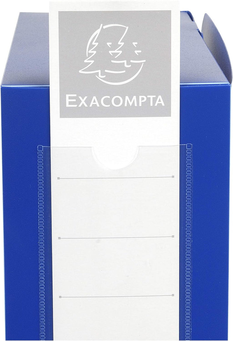 Exacompta 59932E Packung (mit 10 Archivboxen aus PP, mit Druckknopf, Rücken 100mm, DIN A4, mit Rücke