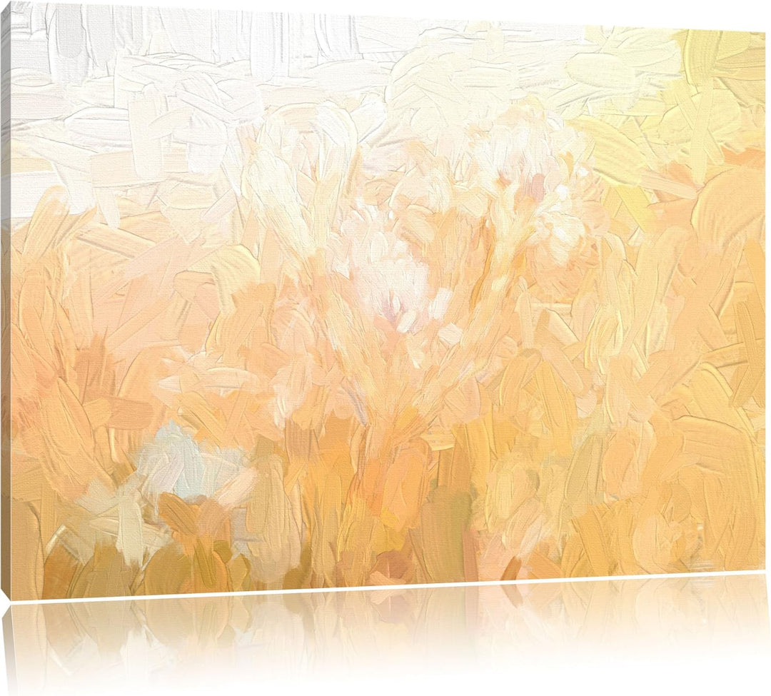 Pixxprint Romantische Blumenwiese als Leinwandbild/Grösse: 100x70 cm/Wandbild/Kunstdruck/fertig besp