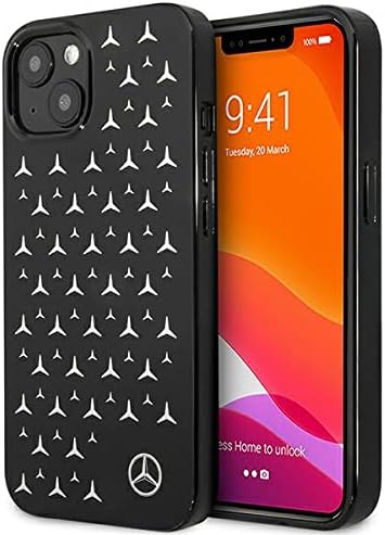 Mercedes MEHCP13SESPBK Hülle für iPhone 13 Mini 5,4" schwarz Silver Stars Pattern
