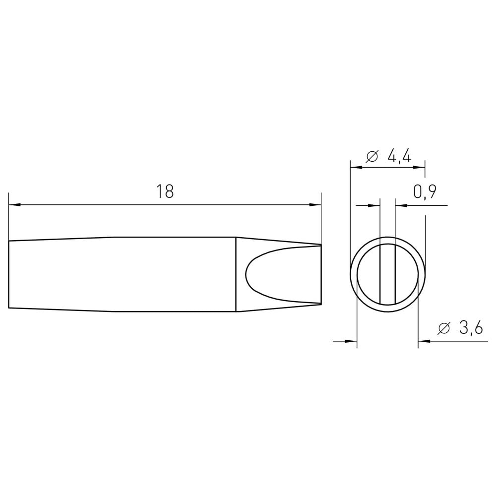 Weller t0054461199 N RT 11 Lötspitze, 3,6 Nabe X.9 mm, schwarz
