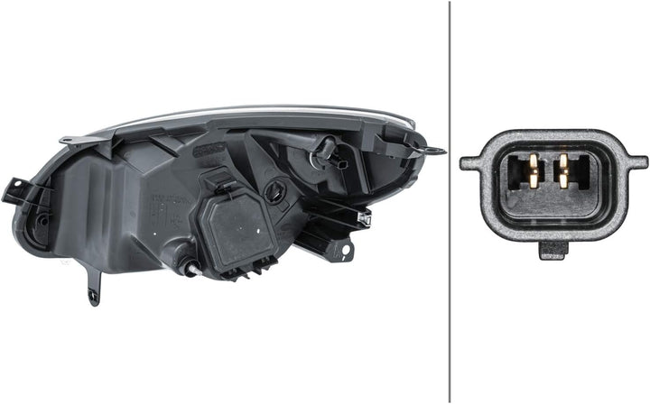 HELLA 1L7 271 510-381 FF-Hauptscheinwerfer - rechts - für u.a. Renault Twingo II (Cn0_) Rechts (Beif