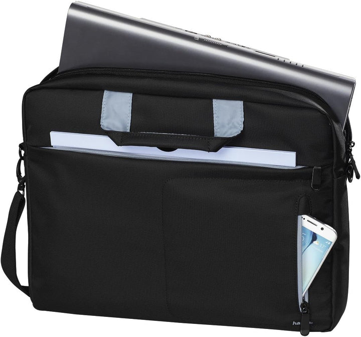 'Hama 101282 Marseille Style Tasche für Notebook-17.3, schwarz/grau