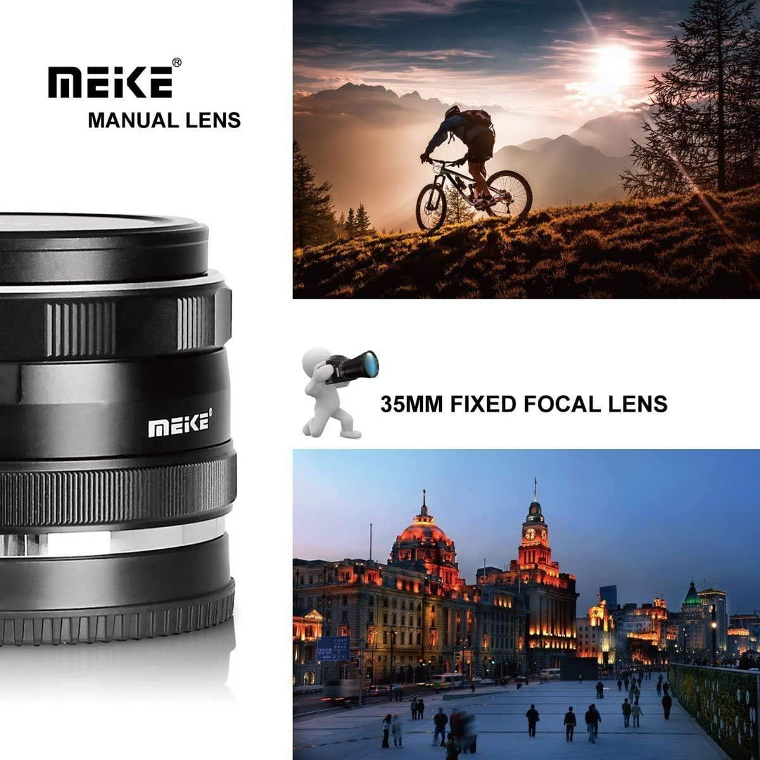 Meike Objektiv für Canon EF-M EOS M1 M2 M3 M5 M6 M10 M100, 35 mm F1.7 grosse Blende, manueller Fokus