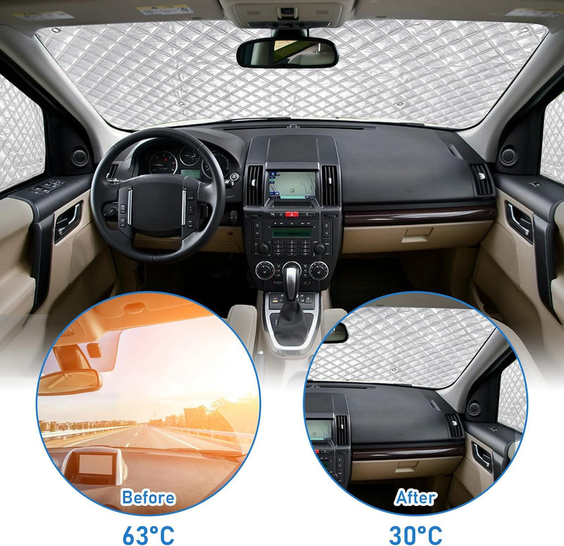 8 Stück Sonnenschutz Auto Frontscheibe Ersatz für VW T5 T6, Sonnenschutz Windschutzscheiben Schutz S