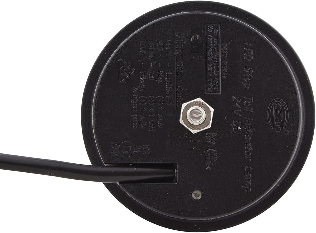 HELLA - Heckleuchte - 83mm - LED - 24V - Anbau/geschraubt - Lichtscheibenfarbe: gelb/rot - Kabel: 25