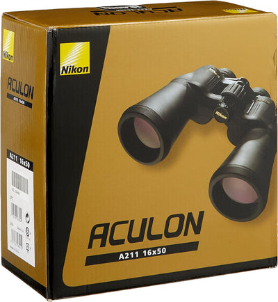 Nikon Aculon A211 16x50 Fernglas (16-fach, 50mm Frontlinsendurchmesser) schwarz, 16x50