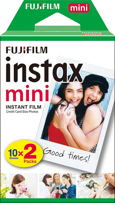 Fujifilm Instax Mini 9 Flamingo Rosa + Doppelpackung 2x 10 Mini Instant Film + Mini Fotoalbum "Melon