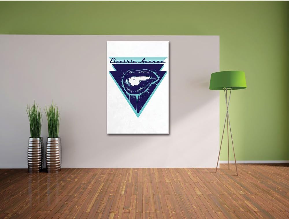 Pixxprint Electric Avenue White Bild auf Leinwand, XXL riesige Bilder fertig gerahmt mit Keilrahmen,