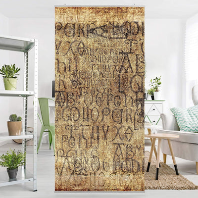 Bilderwelten Raumteiler Old Letters 250x120cm ohne Halterung 250x120cm without hanger, 250x120cm wit