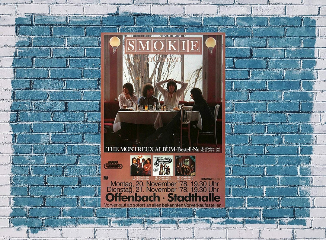 Smokie - Montreux, Frankfurt 1978 » Konzertplakat/Premium Poster | Live Konzert Veranstaltung | DIN