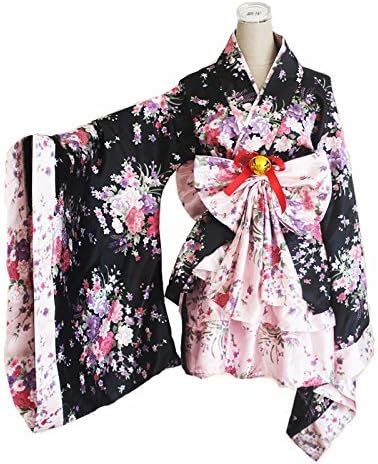 CoolChange Lolita Kimono Cosplay Kostüm mit Rüschenrock und Kimono mit weiten Ärmeln (M), M