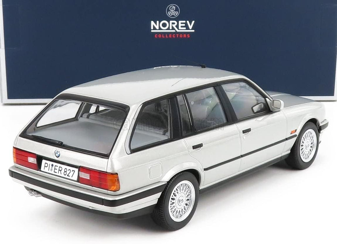 Norev NV183216 1:18 BMW 325i Touring 1991-Silber Sammelmodell, Multi