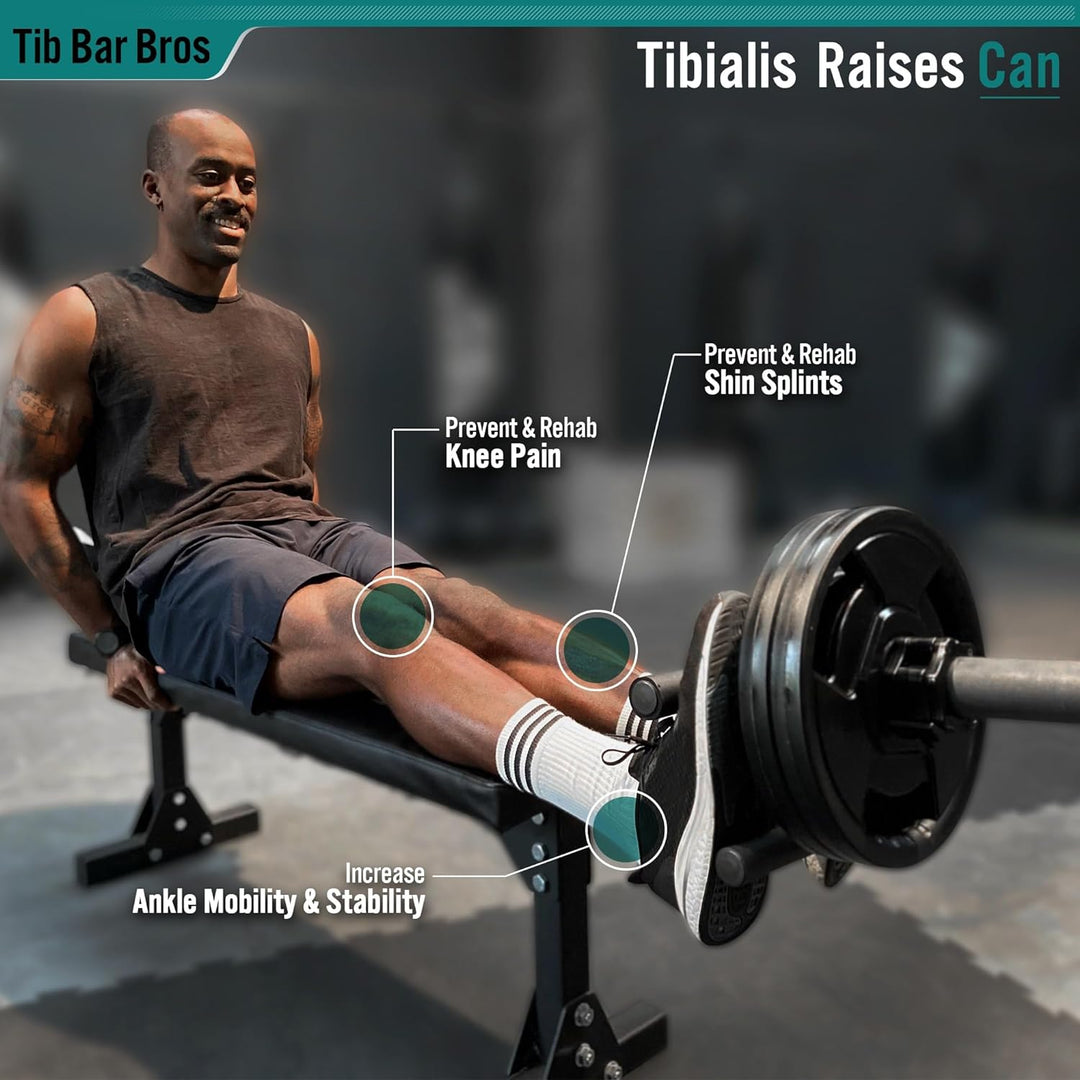 Tib Bar 50mm – Tibialis Trainer für Schienbein Fitness und ATG Knees Over Toes Guy inklusive Klemme