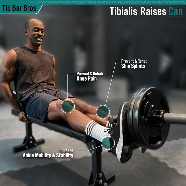 Tib Bar 50mm – Tibialis Trainer für Schienbein Fitness und ATG Knees Over Toes Guy inklusive Klemme