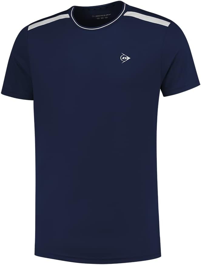 Dunlop Sports Herren Club Mens Crew Tee Tennis Shirt XXL Navy/Weiss, XXL Navy/Weiss