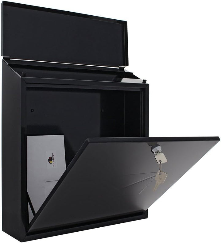 Briefkasten HomeDesign Briefkasten HDM-600-Anthrazit, Stahlblech, Postkasten A4-Formate, Zylindersch