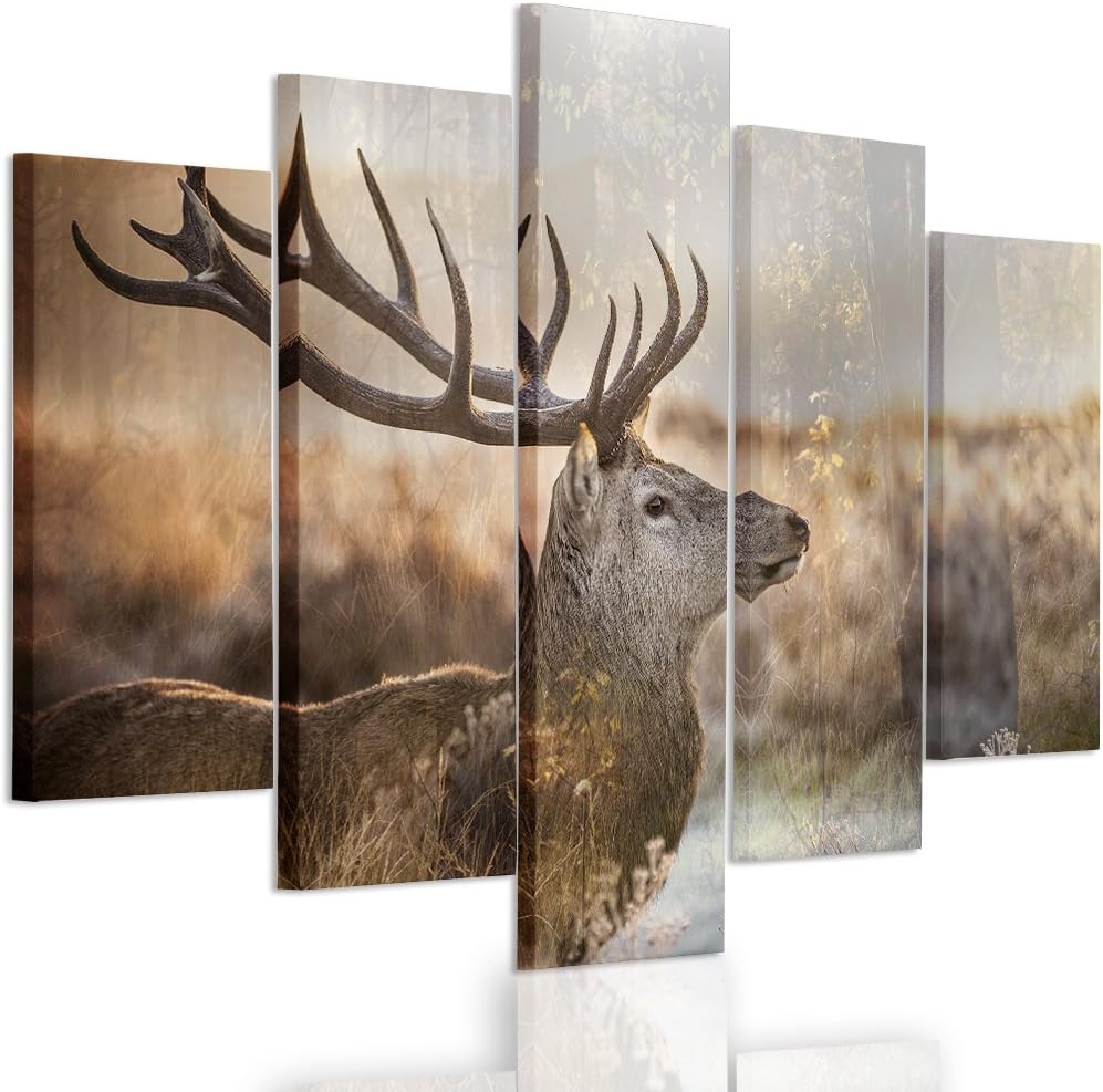 Feeby. Leinwandbild - 5 Teile - Bilder, Wand Bild, Wandbilder, Kunstdruck XXL, 5-Teilig, Typ A, 150x