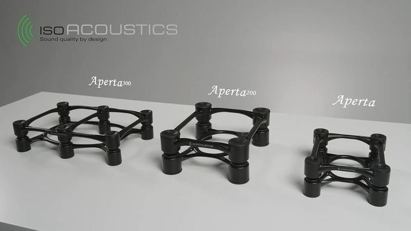 IsoAcoustics Aperta-Serie mit Lautsprecherstativen, schwingungsdämpfend, mit einstellbarer Neigung: