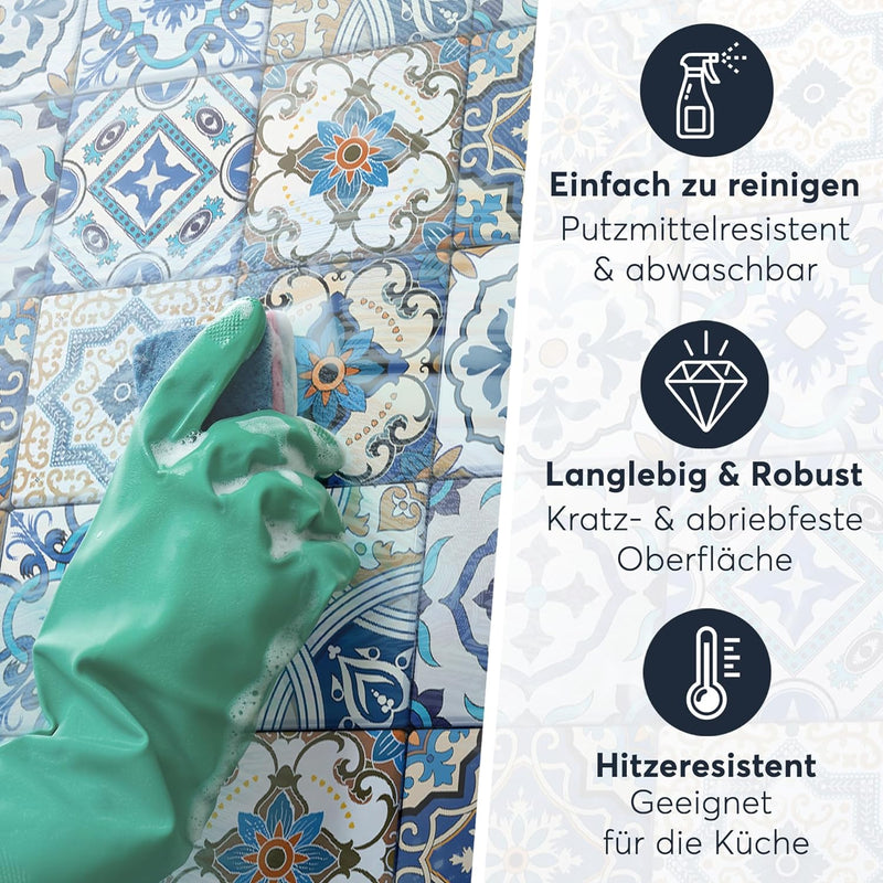 CREATISTO Mosaik Klebefliesen Stickerfliesen Fliesenfolie - Aufkleber Folie für Fliesen I Stickerfli