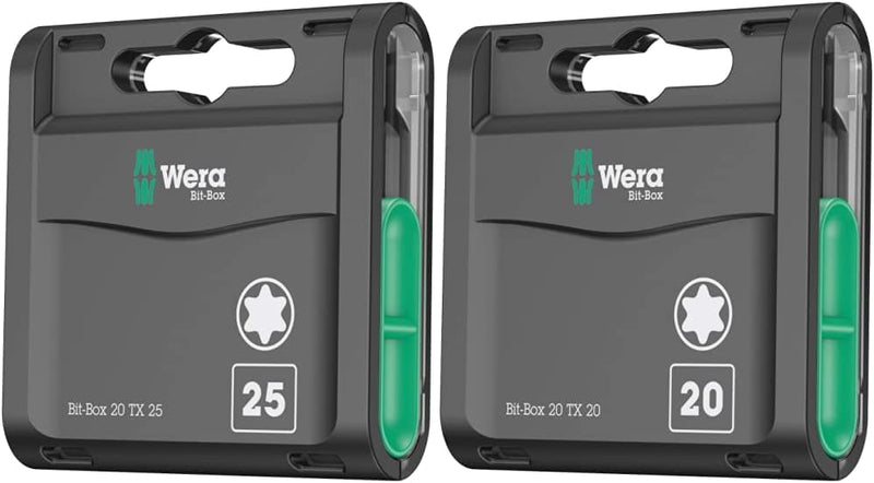 Wera 05057773001 Bit-Sortiment, Bit-Box 20 TX 25, 20-teilig & 05057770001 Bit-Sortiment, Bit-Box 20