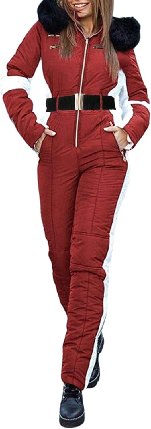 Fannyfuny Damen Schneeanzug Skianzug Winter Warme Skioverall Skifahren Skianzüge Overall Jumpsuit Fr