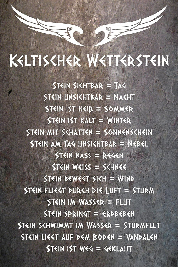 Melis Folienwerkstatt Schild - Keltischer Wetter-Stein - 60x40cm | Bohrlöcher | 3mm Aluverbund – S00
