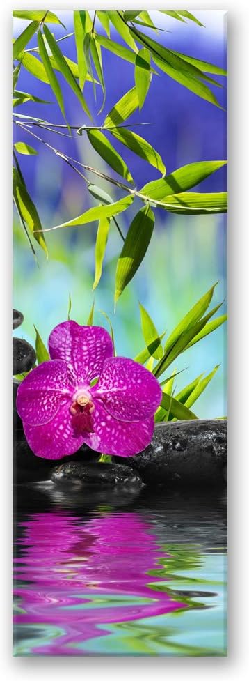 Feeby Bild auf Leinwand Orchidee Kunstdruck modern Blume Violett 30x90 cm Leinwandbild 30x90 cm Viol