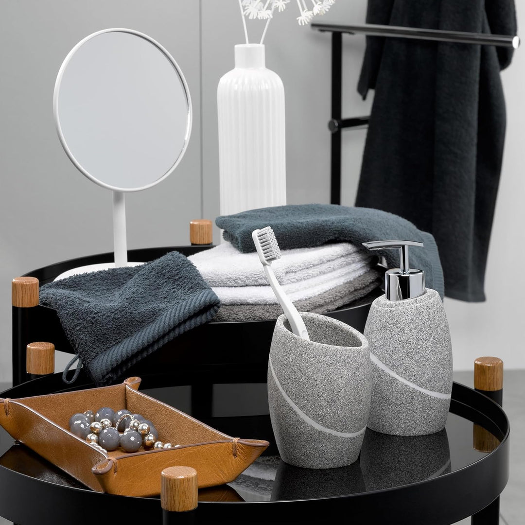 KELA 20258, WC-Bürste und Behälter, WC-Garnitur, Poly, Talus, Grau WC-Set, WC-Set